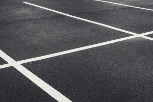 image of a Freshly painted parking lot car park bays shot at an angle